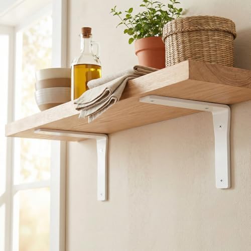 4 Pack Heavy Duty White Shelf Brackets 12 Inch by Balin Designs – Decorative ...