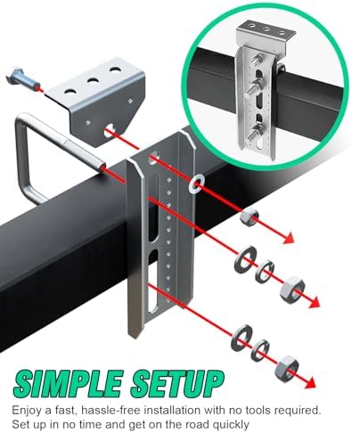 Heavy Duty Boat Trailer Bunk Brackets, 4 PCS 8" Galvanized Swivel Top Bu...