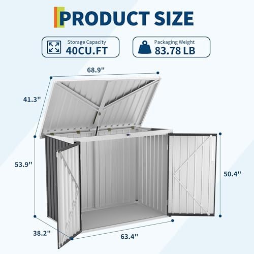 Garvee Outdoor Trash Storage Shed– 5.8x3.3 FT, Lock Latch, Sloped Roof