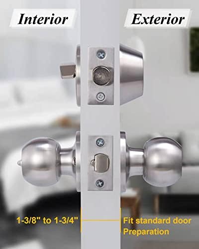 Lanwandeng 2 Sets All Keyed Same Entry Door Knob and Single Cylinder Deadbolt...
