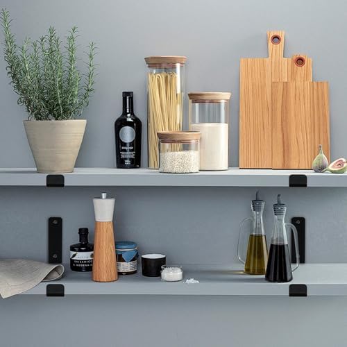 12 Pack - 5.5" L x 4" H x 1.5" W J Lip Shelf Brackets Rustic F...