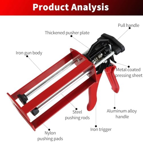 200ml Dual Cartridge Epoxy Gun 1:1 & 2:1 Cartridge Bonding Red