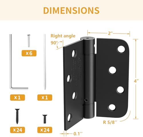 Luxbaro 3 Pack Spring Hinges Self Closing 4 Inch, Self Closing Door Hinges