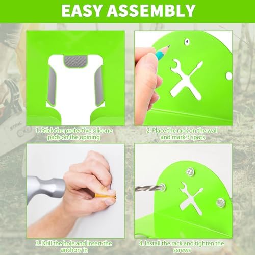 Upgraded Trimmer Rack Wall Mount - 8" Heavy Duty Weed Eater Hanger for G...