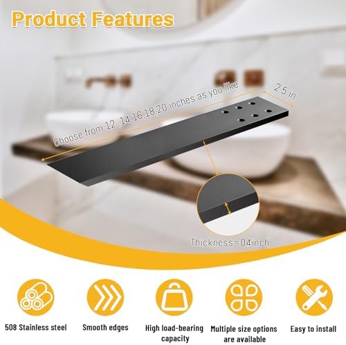 Hidden Granite Countertop Support Brackets 4 Pack 12" L x 2.5" W,3/...