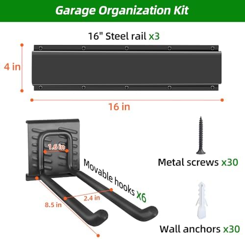 PIYILO Garage Wall Organizer, 48 inches Adjustable Garden Tool Organizer