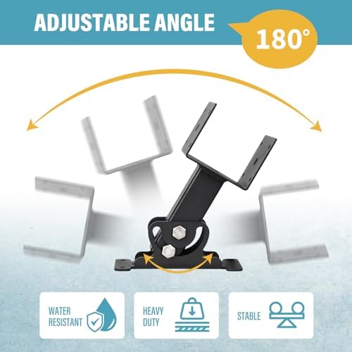 2 Pack 304 SS 4x4 Heavy Duty Adjustable Roof Riser Brackets (Black)