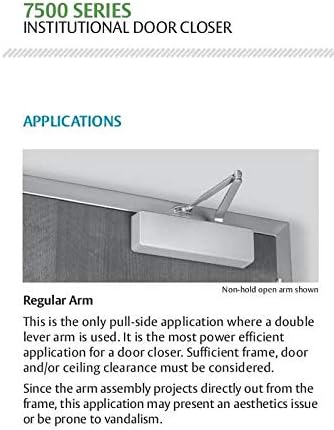 Norton 7500 Series Institutional Door Closer, Tri-Style (Regular, top jamb, o...