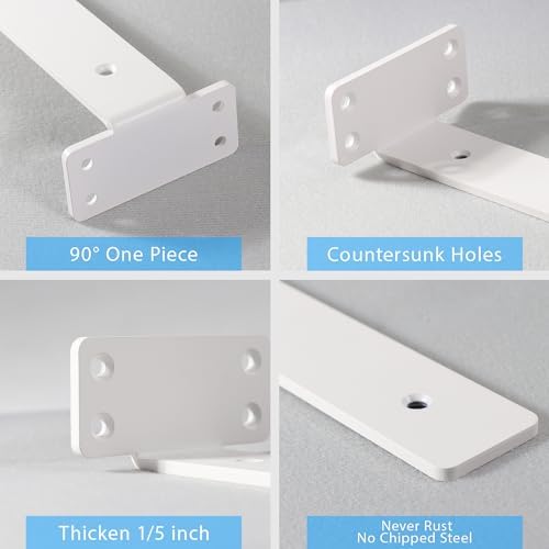 Shelf Brackets, Heavy Duty Floating Shelf Brackets 10-Inch Long, 6-Pack Brack...