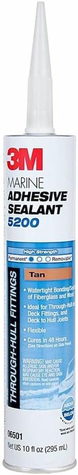 3M Marine Adhesive Sealant 5200, Tan, 295 mL Cartridge with Nozzle