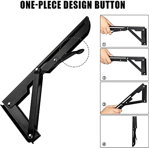 Folding Shelf Brackets - 18 inch 4 Pcs Heavy Duty Collapsible Shelf Bracket, ...