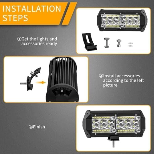 7 Inch LED Light Bars, LED Light Pods 156W 12000lm 12V 24V Offroad Driving Fo...