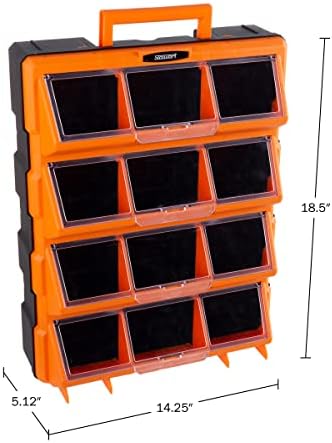Stalwart Plastic Storage Drawers for Garage Organization, Black