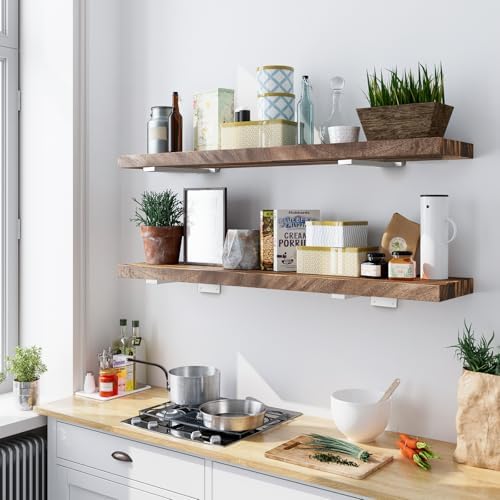 Heavy Duty Shelf Brackets, 10 inch 6 Pack Hidden L Brackets, 5mm Thick White ...