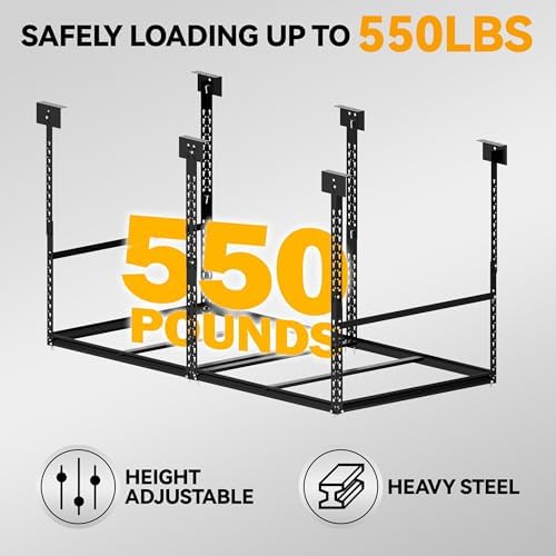3x6 Ft Overhead Garage Storage Rack, 28-41 inch Height Adjustable Ceiling Mou...