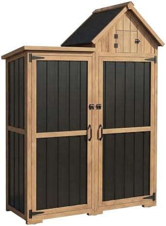 Outdoor Storage Cabinet Weatherproof with 3 Adjustable Shelves, 66'' ...