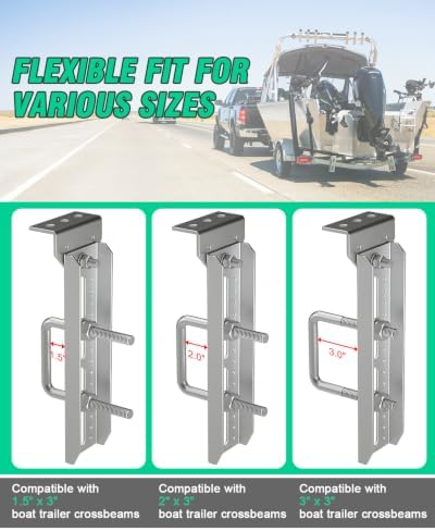 Heavy Duty Boat Trailer Bunk Brackets, 4 PCS 10" Galvanized Swivel Top B...