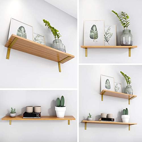 Gold Heavy Duty Shelf Brackets 8 Inch, Extra Thick L Shelving Brackets, Rusti...