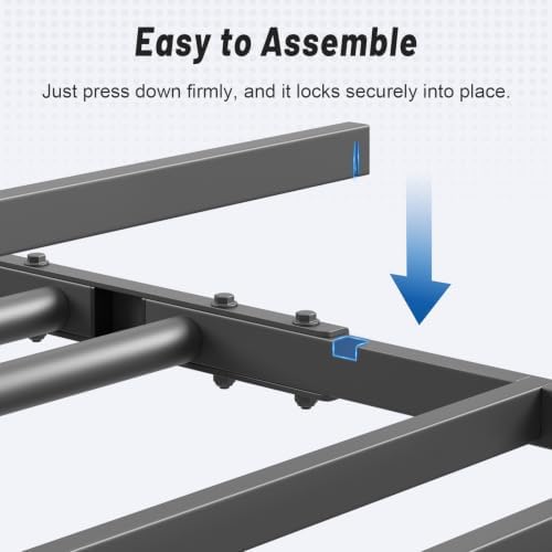 Jusgym 4x8FT Overhead Garage Ceiling Storage Rack with 6 Hooks