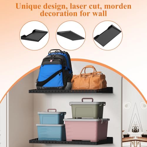 12 x 24 Inch Garage Wall Shelves, Heavy Duty Wall Mounted Storage Shelving