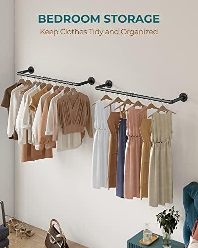 OROPY 38.4" Industrial Pipe Clothes Rack Wall Mounted, Heavy Duty, 2 Pack