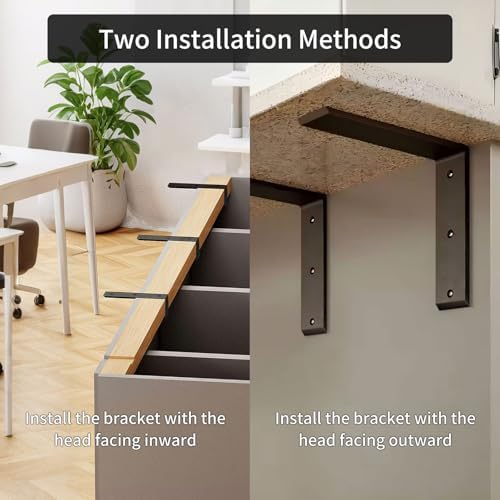 Floating Countertop Support Brackets Heavy Duty Shelf L Brackets 14 Inch 0.4 ...
