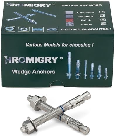 3/8" x 3-3/4" Concrete Anchors (25 Pack) 3/8 inch Wedge Anchors Bol...