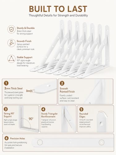 Heavy Duty Floating Shelf Brackets 18 inch, 4 Pack - 300 lb Max Load Per Pair...