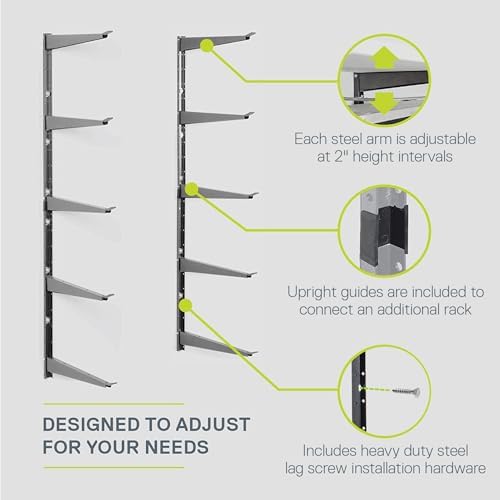 Heavy Duty Wood and Lumber Storage Rack (2-Pack), Holds Up To 960 lbs - Easy ...