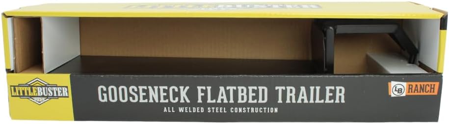 Little Buster Toys Gooseneck Flatbed Trailer – All-Metal 1:16 Scale Black Ran...