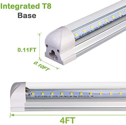hykolity 6 Pack 4FT LED Shop Light, 6500K Super Bright White, V Shape