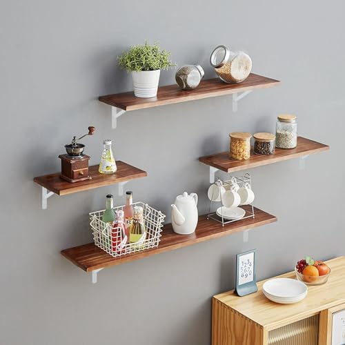 Heavy Duty Shelf Brackets, 12 x 8 Inch White Metal L Brackets, 6 Pack