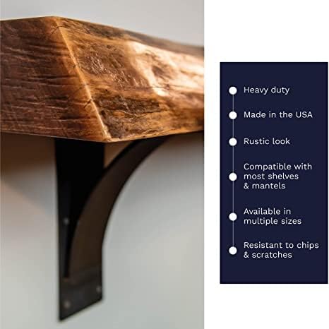 Rustic Red Door Co. Heavy Duty Fireplace Steel Mantel Brackets - Countertop S...
