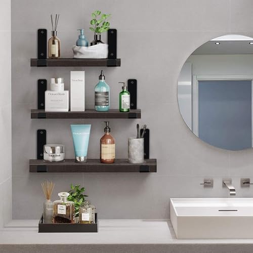 12 Pack - 5.5" L x 4" H x 1.5" W J Lip Shelf Brackets Rustic F...