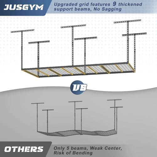 3X8FT Overhead Garage Storage Rack 750LBS Capacity, 26"-40" Height ...