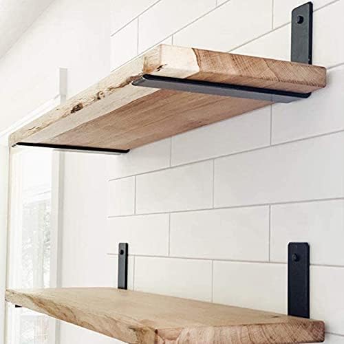 Shelf Brackets 10 Inch Wall L Brackets 8PCS Heavy Duty for Shelves Metal Blac...