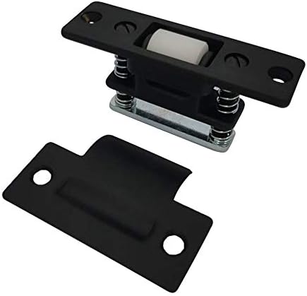 Heavy Duty Solid Brass Adjustable Silent Roller Catch, Matte Black, Made in T...