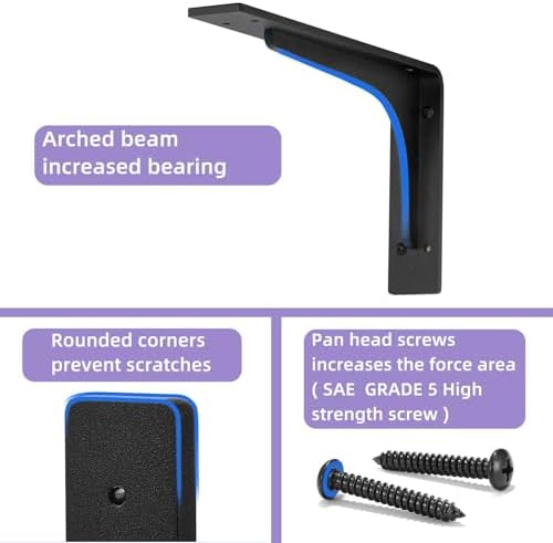 10 inch x 6 inch Shelf Support Bracket Heavy Duty, L Shelf Brackets ,max Load...