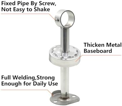 2 Pack Ceiling Mount Bracket, Stainless Steel Wardrobe Pipe Bracket Rod Holde...
