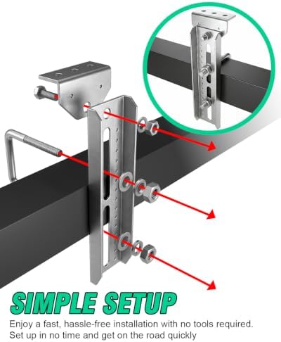 Heavy Duty Boat Trailer Bunk Brackets, 4 PCS 10" Galvanized Swivel Top B...