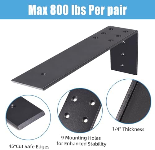 WEKIS 10 Inch Countertop Support Bracket, 3 Pack Solid Iron Steel Heavy Duty ...
