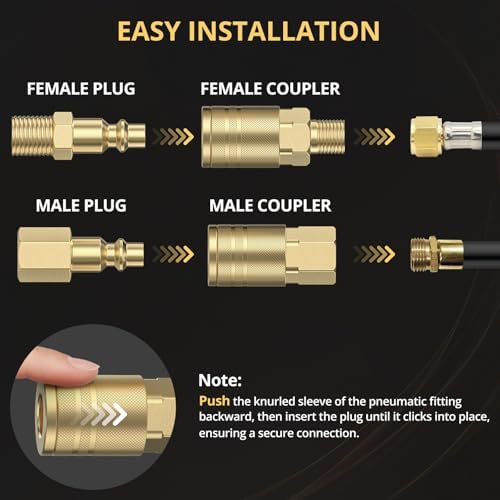 AMTOVL Air Coupler & Plug Kit 47PCS – 1/4" NPT Air Hose Fittings Set