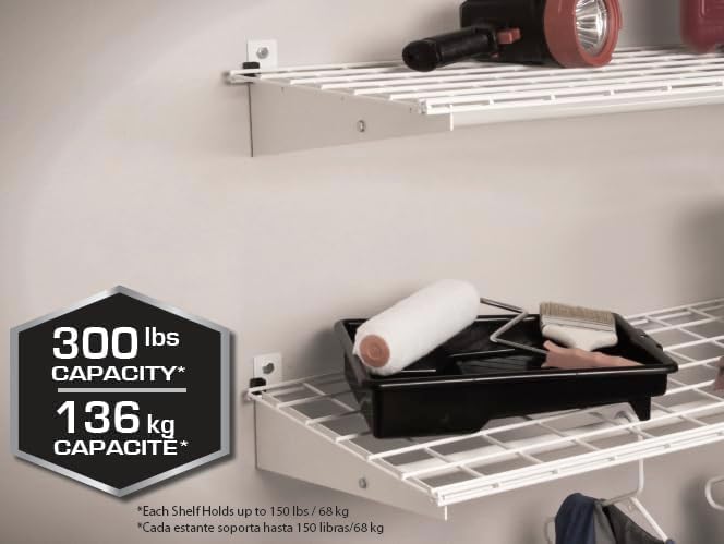 HyLoft 2-Pack Heavy Duty Steel Wall Garage Shelving, 36 in. x 18 in. Adjustab...