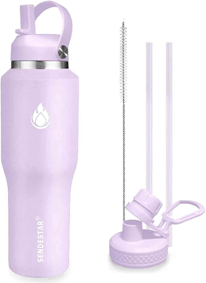SENDESTAR 40oz Water Bottle Wide Mouth Stainless Steel Vacuum Insulated Double