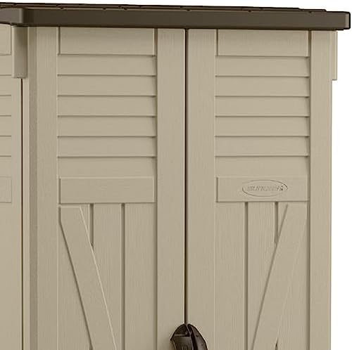 Suncast Vertical Shed, Compact Outdoor Storage System, 22 Cu. Ft. Capacity, S...