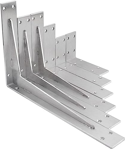 YUMORE Countertop Support Bracket, Heavy Duty 5mm L Bracket, 10 x 6 x 2 in