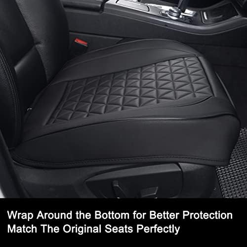 Black Panther Luxury Faux Leather Car Seat Cover Front Bottom Seat Cushion Co...