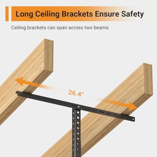 4x6ft Overhead Ceiling Garage Storage Rack, 450LBS Capacity, Black
