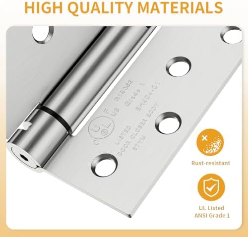 Luxbaro 3 Pack Spring Hinges Self Closing 4 Inch, Self Closing Door Hinges