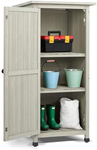 4x2 FT Wooden Outdoor Storage Cabinet